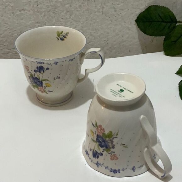 New Nikko tableware blue peony dot ceramic 2 tea cups G10 - Picture 4 of 4